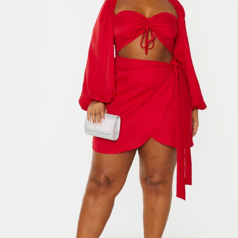 PrettyLittleThing Red Mini Dress